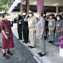 Her Royal Highness Princess Maha Chakri Sirindhorn Observes the Activity of Rice Harvesting at Chulachomklao Royal Military Academy in Nakhon Nayok Province